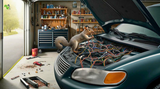 squirrels damage on car