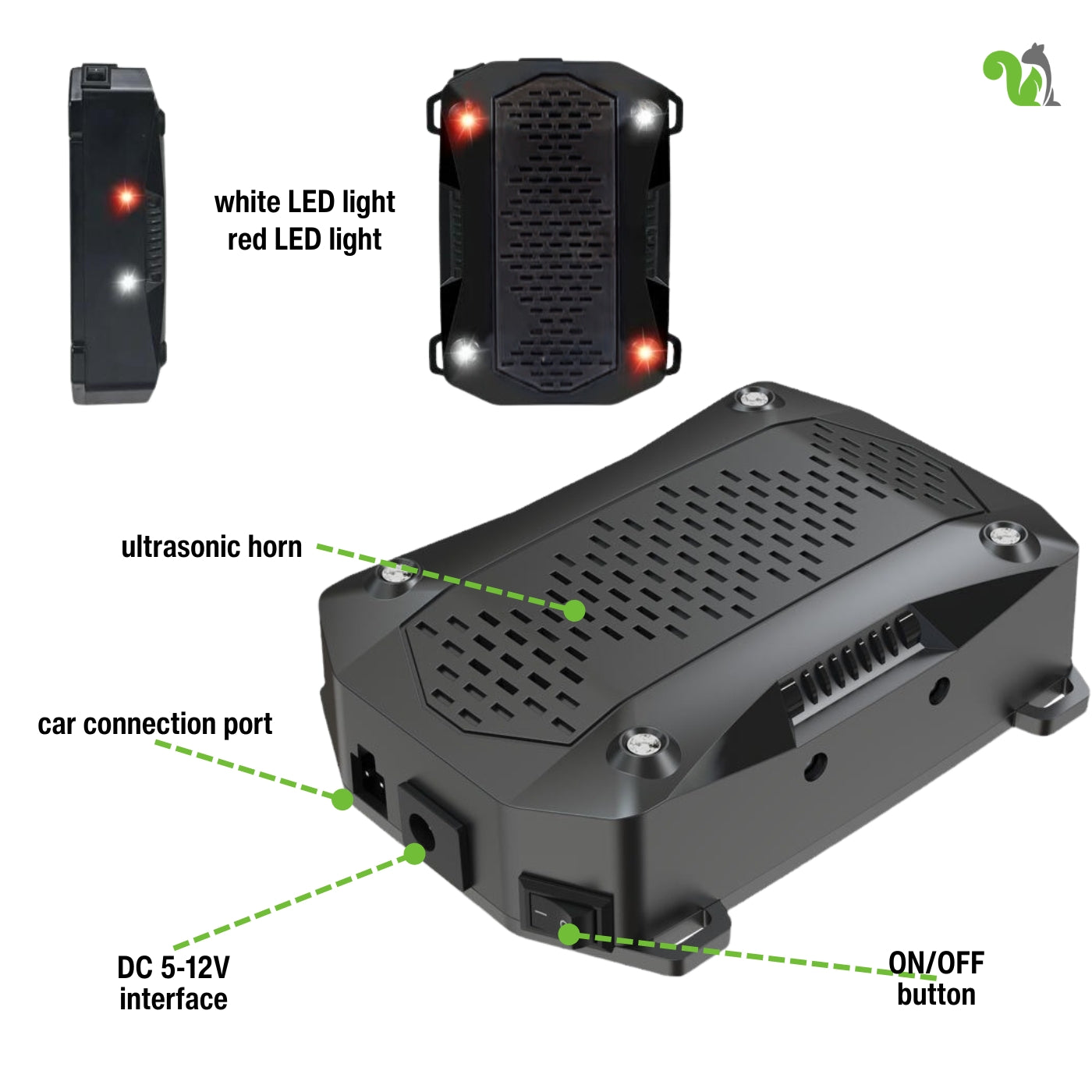 SquirrelGuard Vehicle Protector - Ultrasonic Car Squirrel Repeller